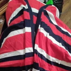 Cyrus Red and Navy Striped Cardigan